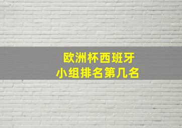 欧洲杯西班牙小组排名第几名