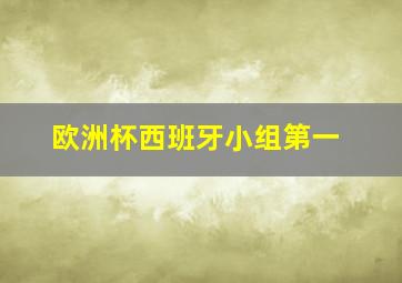 欧洲杯西班牙小组第一