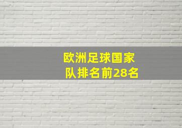 欧洲足球国家队排名前28名