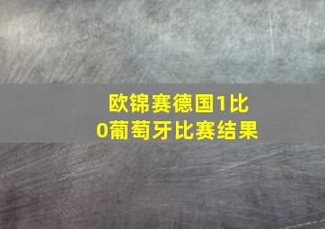 欧锦赛德国1比0葡萄牙比赛结果