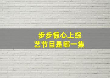 步步惊心上综艺节目是哪一集