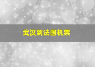 武汉到法国机票