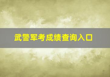 武警军考成绩查询入口