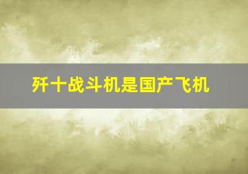 歼十战斗机是国产飞机