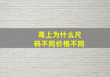 毒上为什么尺码不同价格不同