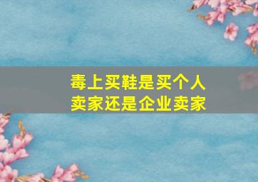 毒上买鞋是买个人卖家还是企业卖家