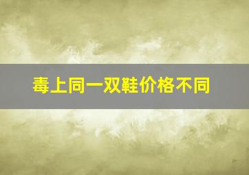 毒上同一双鞋价格不同