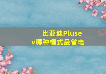 比亚迪Plusev哪种模式最省电