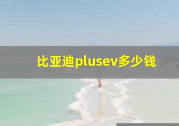 比亚迪plusev多少钱