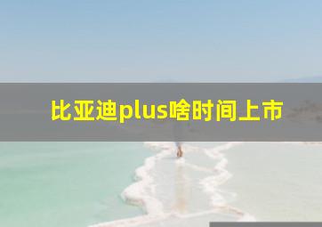 比亚迪plus啥时间上市