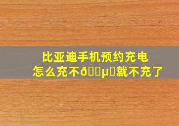 比亚迪手机预约充电怎么充不🈵️就不充了