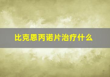 比克恩丙诺片治疗什么