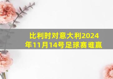 比利时对意大利2024年11月14号足球赛谁赢