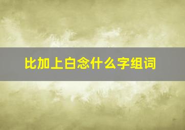 比加上白念什么字组词