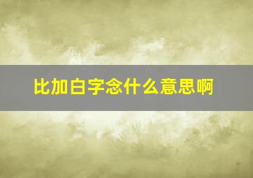 比加白字念什么意思啊