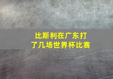 比斯利在广东打了几场世界杯比赛