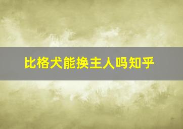 比格犬能换主人吗知乎