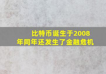 比特币诞生于2008年同年还发生了金融危机