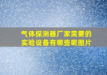 气体探测器厂家需要的实验设备有哪些呢图片