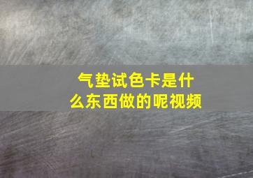 气垫试色卡是什么东西做的呢视频