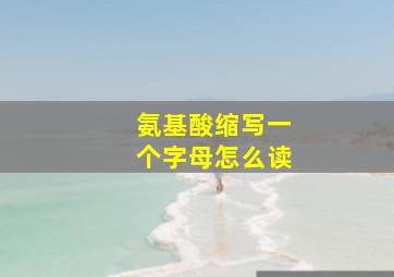 氨基酸缩写一个字母怎么读