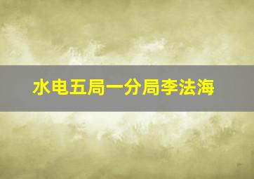 水电五局一分局李法海