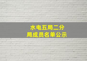 水电五局二分局成员名单公示