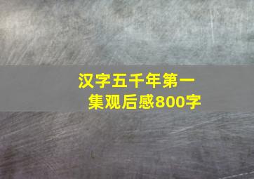 汉字五千年第一集观后感800字