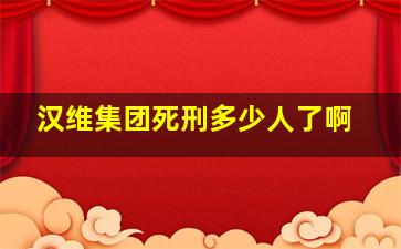 汉维集团死刑多少人了啊