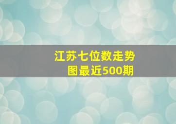 江苏七位数走势图最近500期