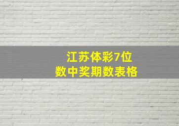 江苏体彩7位数中奖期数表格