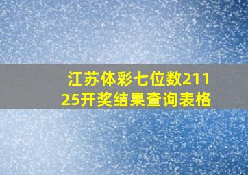 江苏体彩七位数21125开奖结果查询表格