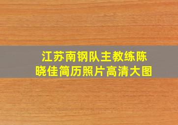 江苏南钢队主教练陈晓佳简历照片高清大图