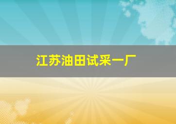 江苏油田试采一厂