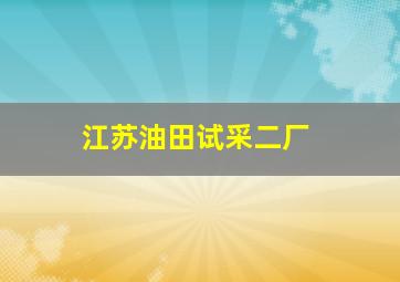 江苏油田试采二厂