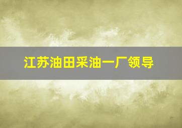 江苏油田采油一厂领导