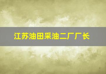 江苏油田采油二厂厂长