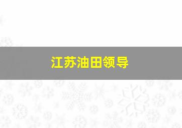 江苏油田领导