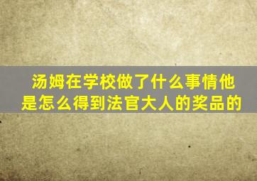 汤姆在学校做了什么事情他是怎么得到法官大人的奖品的