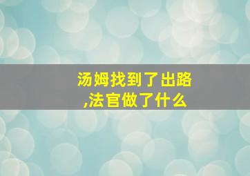 汤姆找到了出路,法官做了什么