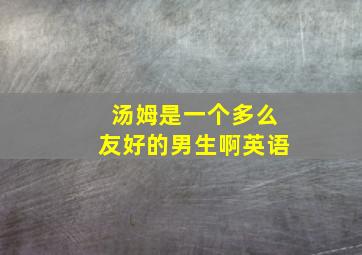 汤姆是一个多么友好的男生啊英语