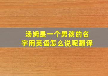 汤姆是一个男孩的名字用英语怎么说呢翻译