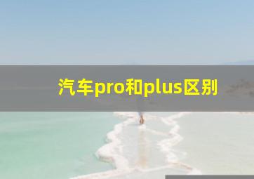 汽车pro和plus区别