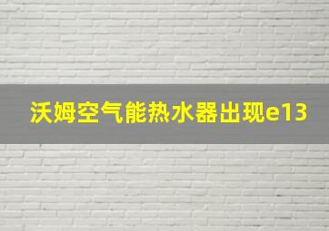 沃姆空气能热水器出现e13