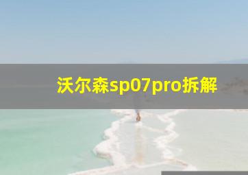 沃尔森sp07pro拆解