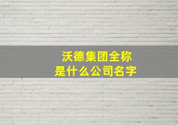 沃德集团全称是什么公司名字