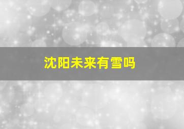 沈阳未来有雪吗