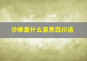 沙嗲是什么意思四川话