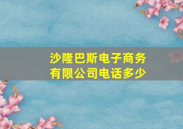 沙隆巴斯电子商务有限公司电话多少