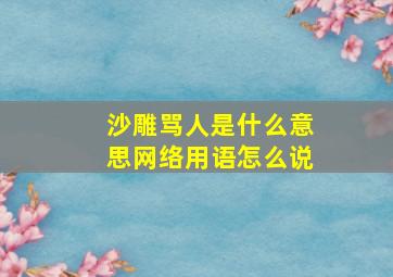 沙雕骂人是什么意思网络用语怎么说